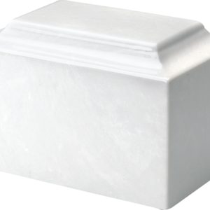 White Cultured Marble Cremation Urn