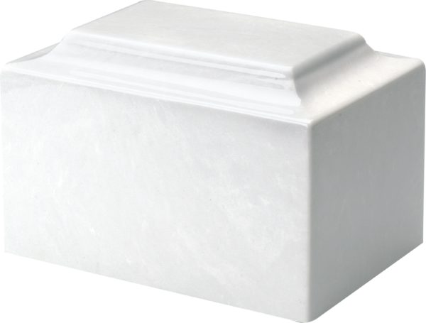 White Cultured Marble Cremation Urn
