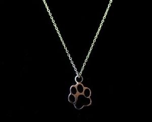 Black Paw Print Pendant Urn