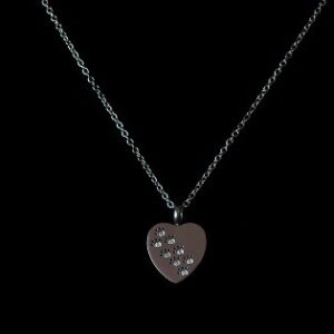 Rhinestone Paw Print Pendant Urn